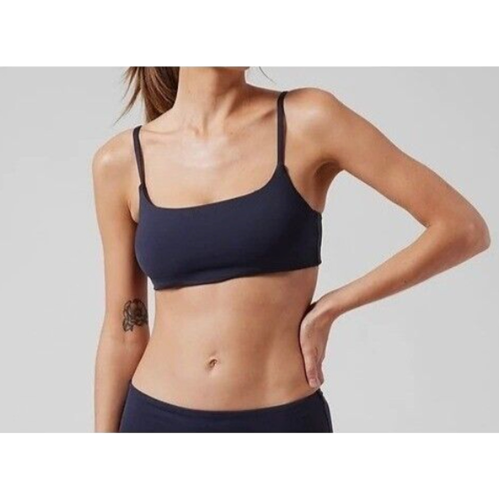 NWT Athleta Scoop Bikini Top Dress Blue Swimsuit Top Women's XS MSRP $49
